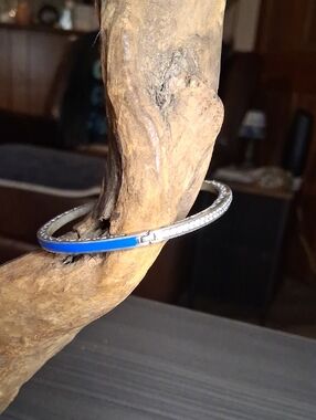 Pandora Silver Bracelet with Blue Enamel Accent